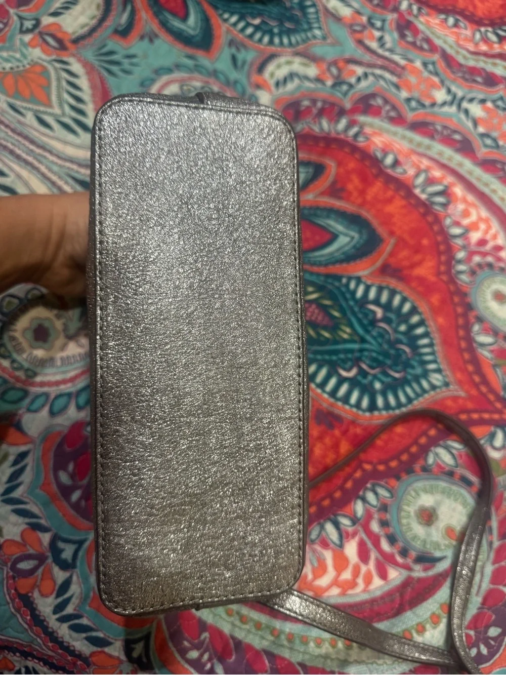 Michael Kors Gray Metallic Interior Crossbody